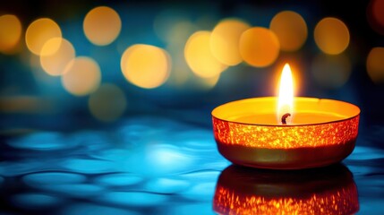 Serene candlelight backdrop of bokeh lights