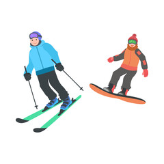ウィンタースポーツ。フラットなベクターイラスト。
Winter sports. Flat vector illustration.