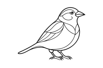 Sparrow Line Art Vector