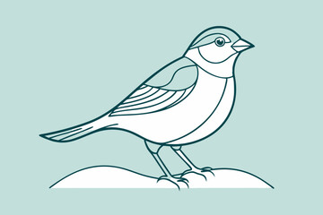 Sparrow Line Art Vector