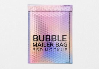 Stationery Iridescent Bubble Mailer Mockup