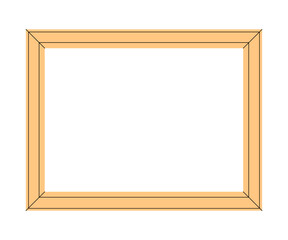 Golden ornamented frame. Place for portraits, landscapes and still lifes. Expensive framing for a mirror, painting or photograph. Place for text. Flat vector illustration.