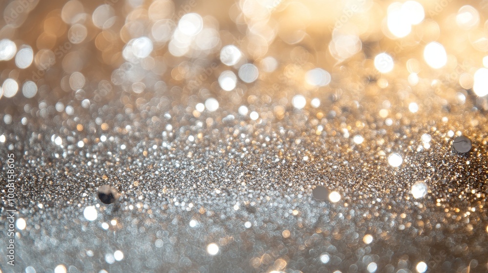 Aufkleber elegant bokeh background with delicate white and silver sparkles, creating a soft, shimmering effect