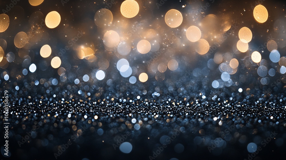 Aufkleber elegant bokeh background with delicate white and silver sparkles, creating a soft, shimmering effect