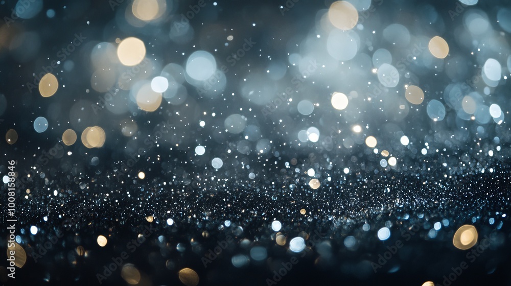 Aufkleber elegant bokeh background with delicate white and silver sparkles, creating a soft, shimmering effect