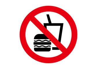 禁止マーク 飲食禁止のピクトグラム 安全標識 看板のイラスト