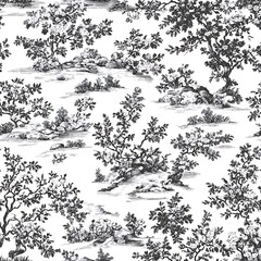 Classic Toile de Jouy Seamless Pattern Design