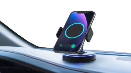 Wireless smartphone charger on white background