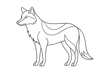 Stunning Wolf Line Art Vector