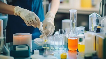 Fototapeta premium Scientific Laboratory Equipment for Chemical Analysis and Experimentation
