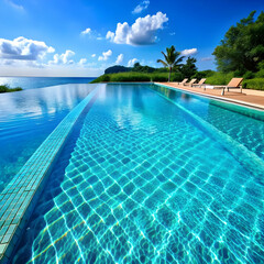 Fototapeta premium clear water in swimming pool