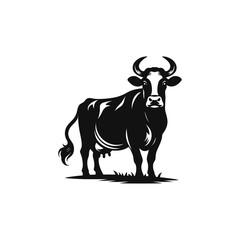 black silhouette of a bull