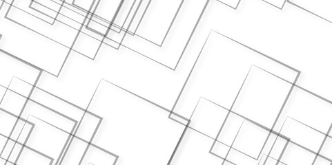 White transparent material in triangle diamond and squares. Hand drawn lines background. White paper texture. White background.