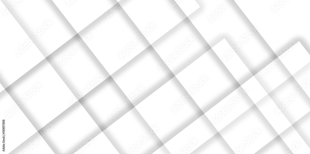 Poster abstract white and grey geometric overlapping square pattern background with shadow. paper texture d