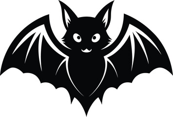 Obraz premium Silhouette of flying bat with spread wings, Halloween theme