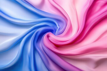 Fototapeta premium Colorful swirl of silky fabrics in pink blue shades