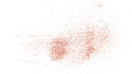 3D rendering of scattered sand granules or fine dirt on transparent background
