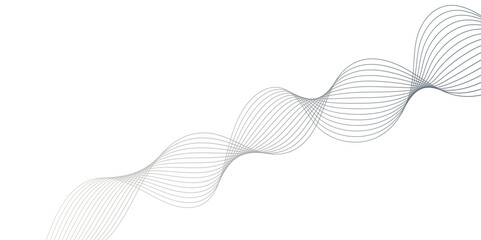Abstract wave blend lines on transparent background. Design for banner, wallpaper, background and many more. Undulate Grey Wave Swirl, frequency sound wave, twisted curve lines with blend effect.	
