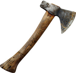 Rustic axe with wood handle