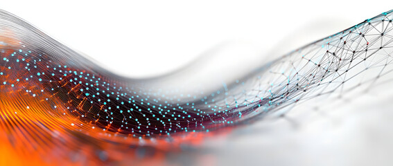 Abstract digital background. Network connection structure. Big data. Futuristic abstract wave. 3D rendering.