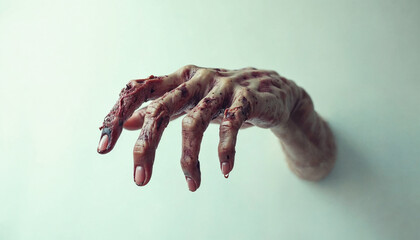 Creepy Realistic Zombie Hand on a white