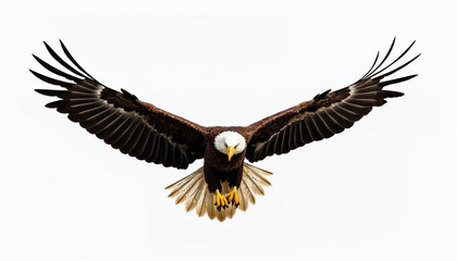 Fototapeta premium Bald eagle flying animal isolated on white background