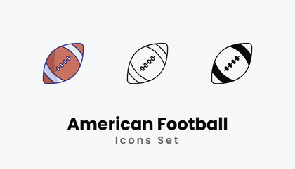 American Football icons vector set stock illustration