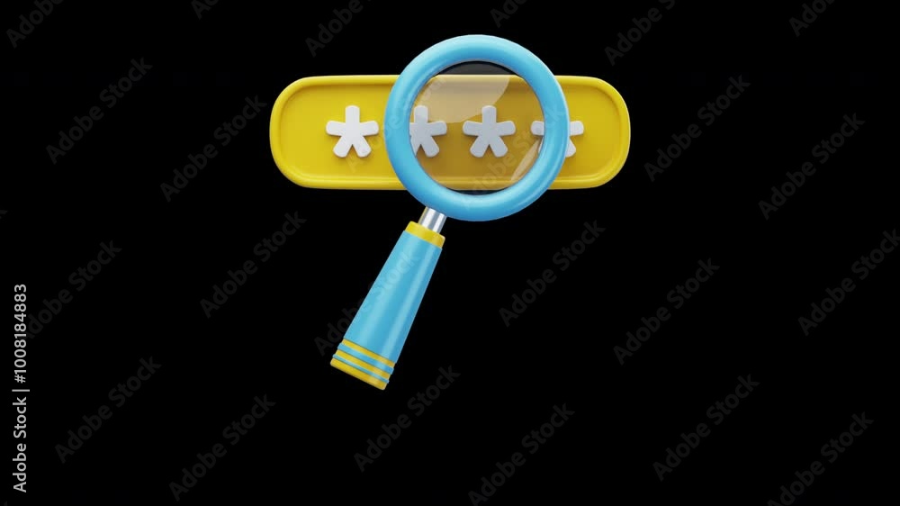 Poster 3d animation of find password
