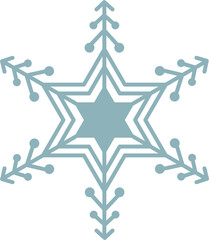 Blue snowflake geometric shape vector