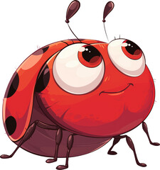Naklejka premium Cute cartoon ladybug