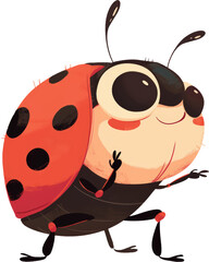 Obraz premium Cute cartoon ladybug