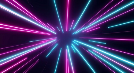 Vibrant neon lightning streaks anime cartoon style abstract backdrop