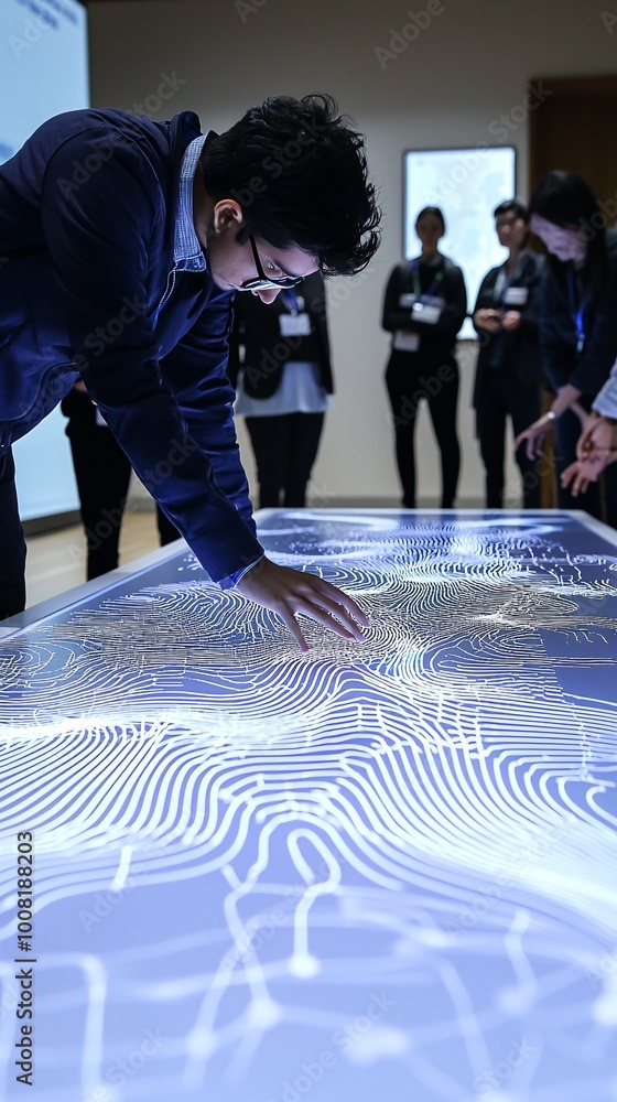 Poster quantum-powered learning environment with students interacting with augmented reality interfaces dis