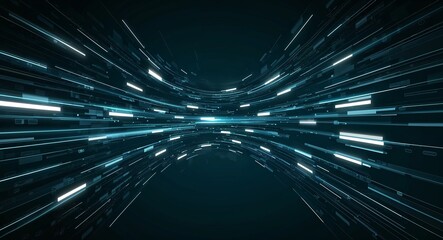 Black data flow abstract background design with glowing accents