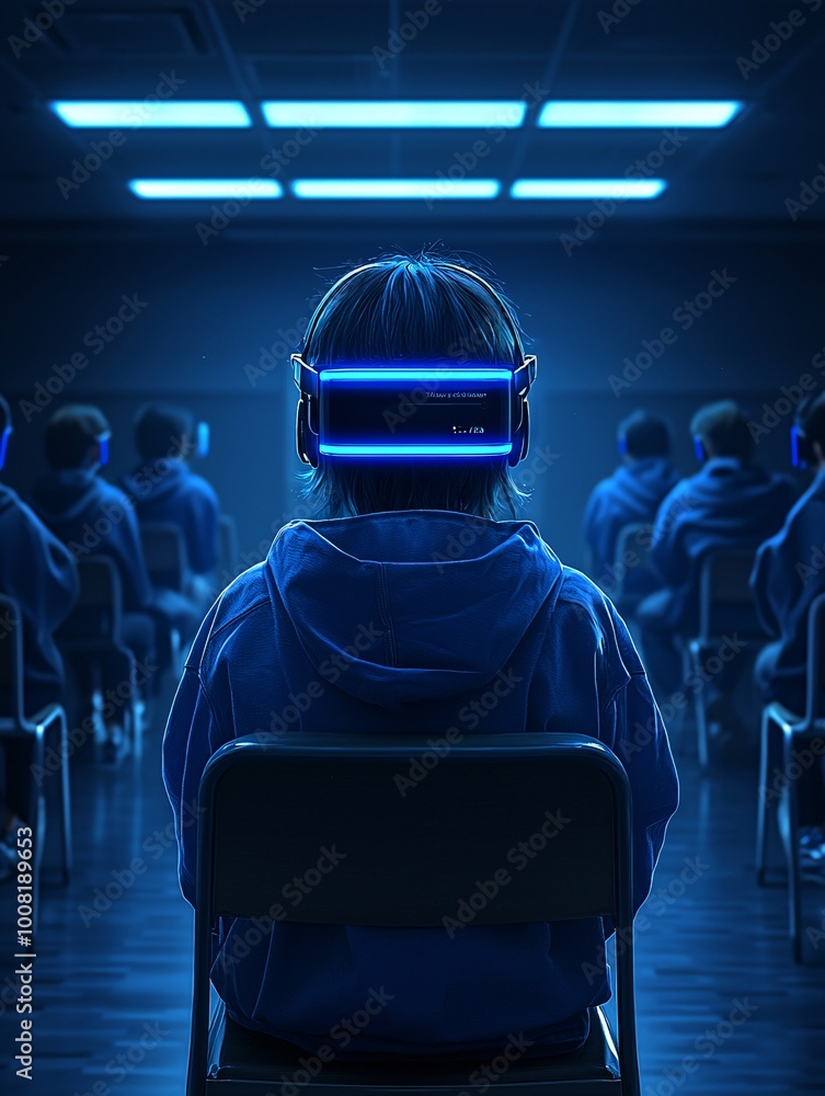 Aufkleber a minimalistic quantum-powered classroom where students use ar glasses to visualize quantum phenomen