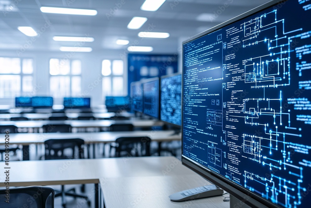 Poster quantum-powered learning environment where students explore quantum computing through interactive ho