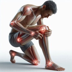 the man with knee pain