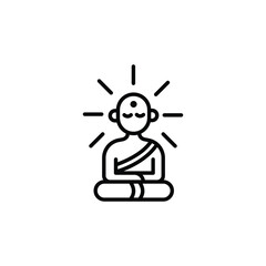 Meditation monk icon. Simple meditation monk icon for social media, app, and web design. Vector illustration