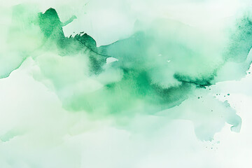 Abstract green pastel watercolor stains background on watercolor paper textured for design templates invitation card