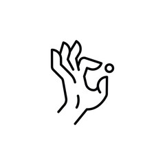 Buddhist mudra hand icon. Simple Buddhist mudra hand icon for social media, app, and web design. Vector illustration