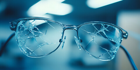 Shattered Glasses on Office Desk