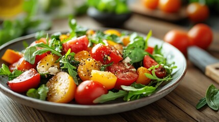 Close-up of Healthy Vegan Food, Fresh and Nutritious Meal