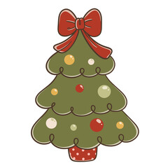 Christmas doodle tree illustration