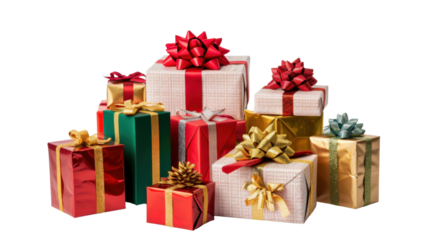 Gift Christmas boxes isolated on white background