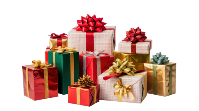 Gift Christmas boxes isolated on white background