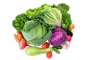 Fresh vegetables isolated on white