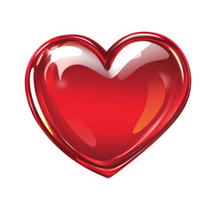 Red Heart Icon Isolated on Transparent Background. Vector Illustration.