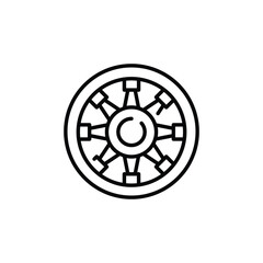 Dharma wheel icon. Simple Dharma wheel icon for social media, app, and web design. Vector illustration