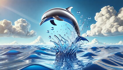 元気なイルカのジャンプ