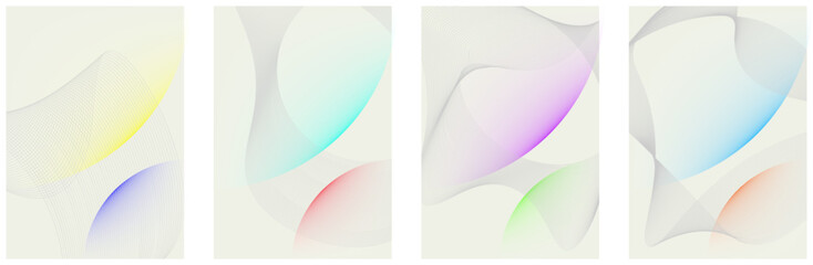 colored gradients and wavy lines abstract templates collection for brochures, posters, covers, flyers and cards.